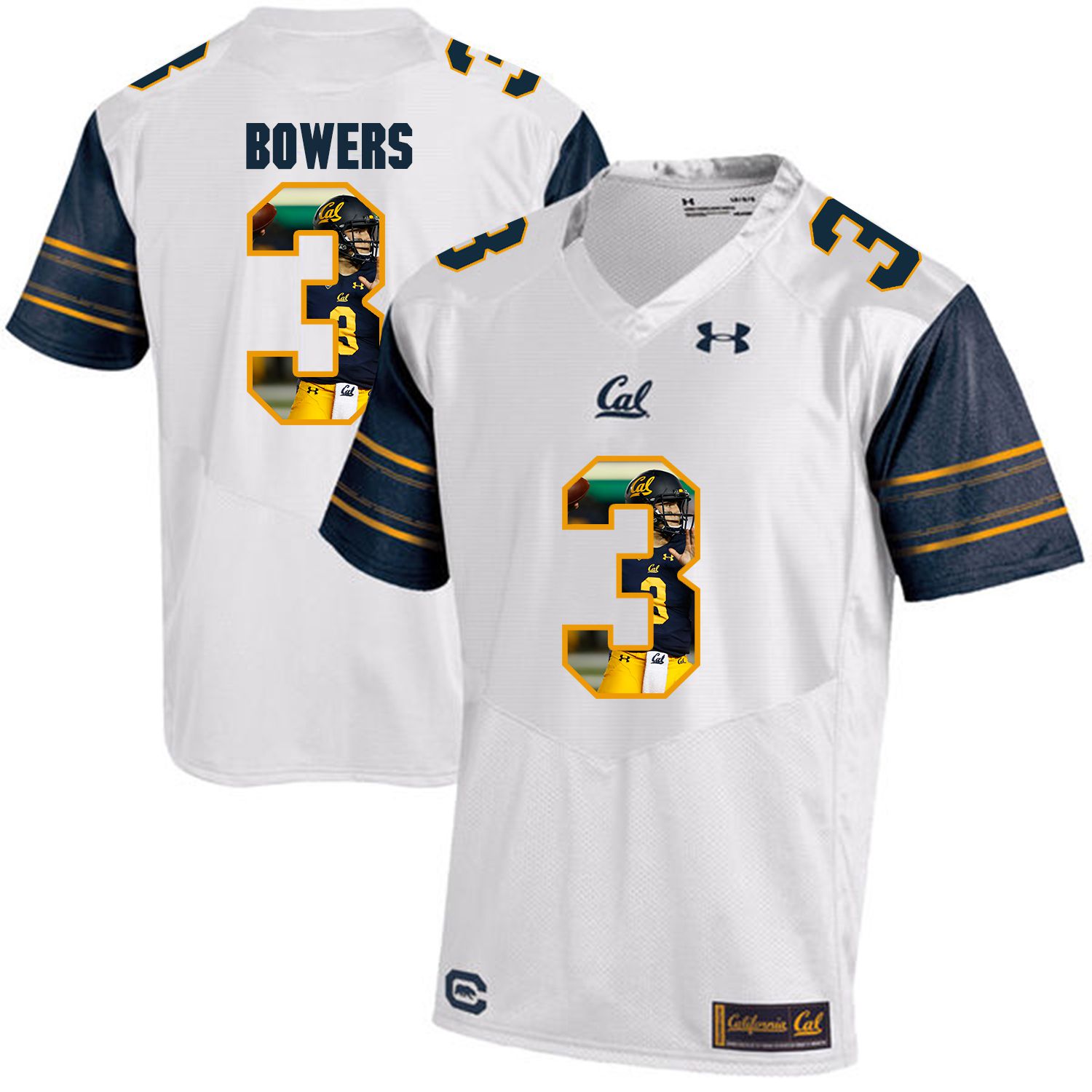 Men California Golden Bears 3 Ross Bowers White Customized NCAA Jerseys1
